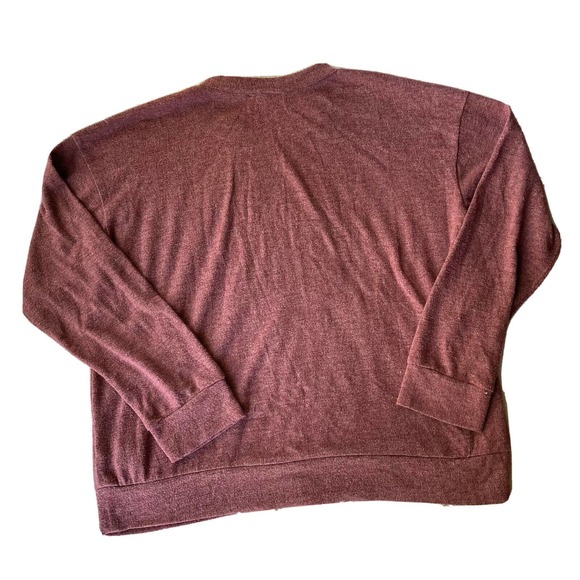 Forever 21 Sweater Womens Sz Large Red Knit Long Sleeve Top Classic Crew Neck - Picture 7 of 8